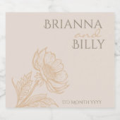 ミニマル自然フローラきらめくワインラベル スパークリングワインラベル (シングルラベル)