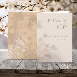 ミニマル自然フローラ折り畳み結婚式 プログラム