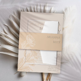 ミニマル自然フローラ結婚ズ 招待状ベリーバンド