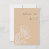 ミニマル自然フローラ結婚式の日付を保存 セーブザデート (裏面)