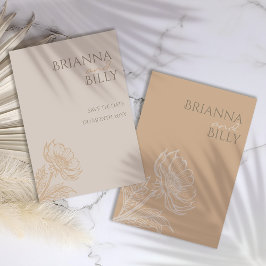 ミニマル自然フローラ結婚式の日付を保存 セーブザデート