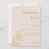 ミニマル自然フローラ結婚式招待状 招待状 (正面)