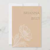 ミニマル自然フローラ結婚式招待状 招待状 (裏面)