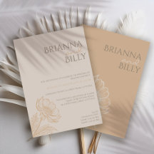 ミニマル自然フローラ結婚式招待状