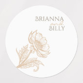 ミニマル自然フローラ結婚式用シール ラベル (デザイン1)