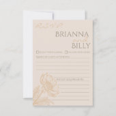 ミニマル自然フローラ結婚式RSVPカード サンキューカード (正面)