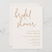 ミニマル自然ブライダルシャワー 招待状 (正面/裏面)