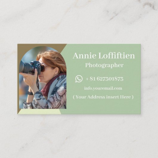 ミニマル自然プロフェッショナル写真 名刺 (正面)