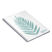 ミニマル自然ラインスケッチティール(緑がかった色) パーソナライズされた ノートブック (右側)