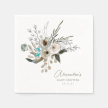 ミニマル自然リストブルー植物赤ちゃんシャワー