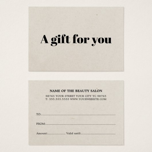 ミニマル自然紙テクスチャライトベージュ (正面&裏面)