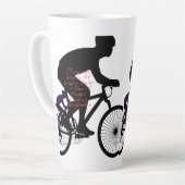 ミニマル自転車アート カフェラテマグ (左アングル)