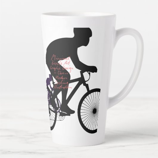 ミニマル自転車アート カフェラテマグ (右)