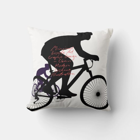 ミニマル自転車アート - クッション (正面)