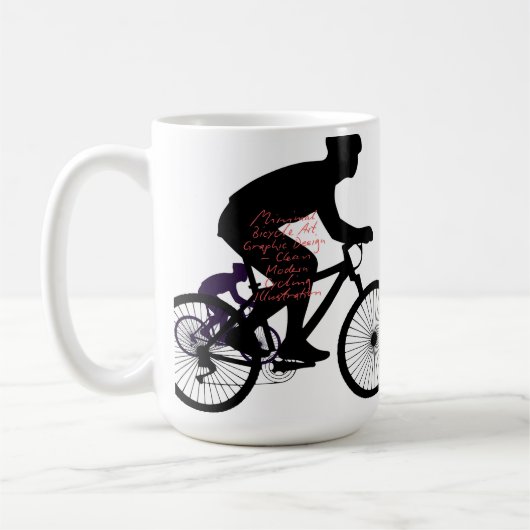 ミニマル自転車アート コーヒーマグカップ (左)