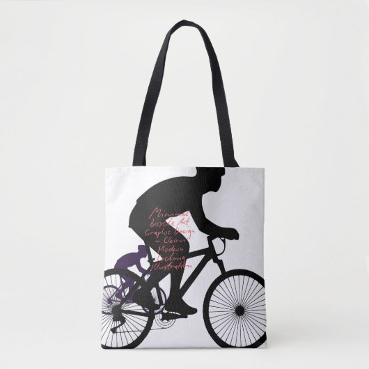 ミニマル自転車アート - トートバッグ (正面)