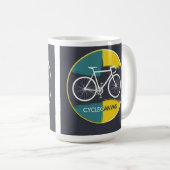 ミニマル自転車イラスト – コーヒーマグカップ (正面右)
