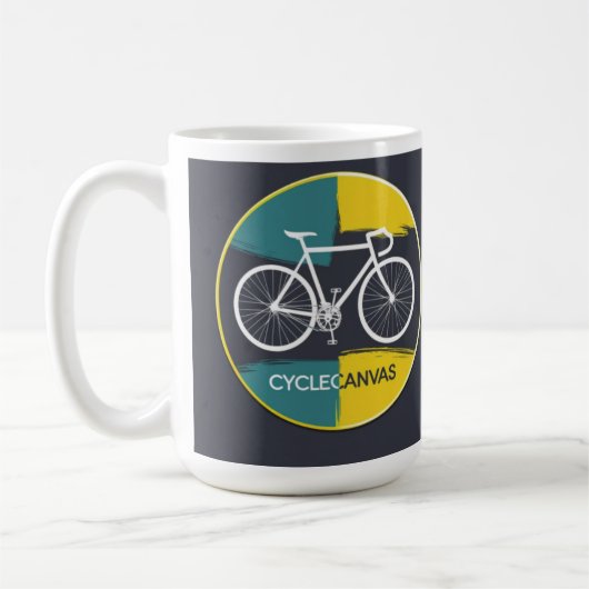 ミニマル自転車イラスト – コーヒーマグカップ (左)