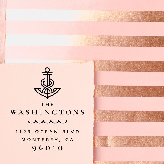 ミニマル航海のいかりロープファミリー差出人住所 ラバースタンプ