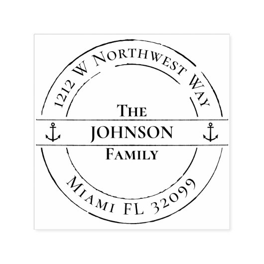 ミニマル航海のいかり差出人住所 セルフインキングスタンプ (デザイン)