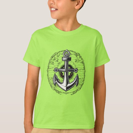 ミニマル航海のいかり – 安定性のシンボル Tシャツ (正面)