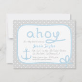 ミニマル航海のテーマベビーシャワー招待状 招待状 (正面)