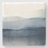 ミニマル航海のリストウォーターカラーストーンコースター ストーンコースター (正面)