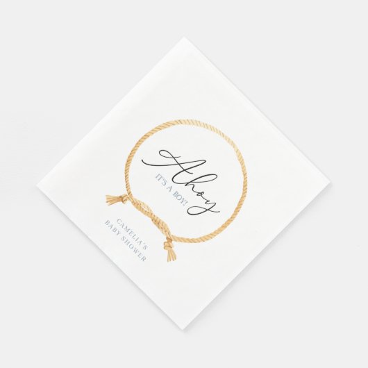 ミニマル航海の帆船ベイビーシャワーアホイボーイ スタンダードランチョンナプキン (角)