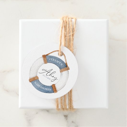 ミニマル航海の帆船ベイビーシャワーアホイボーイ フェイバータグ (インサイチュ)