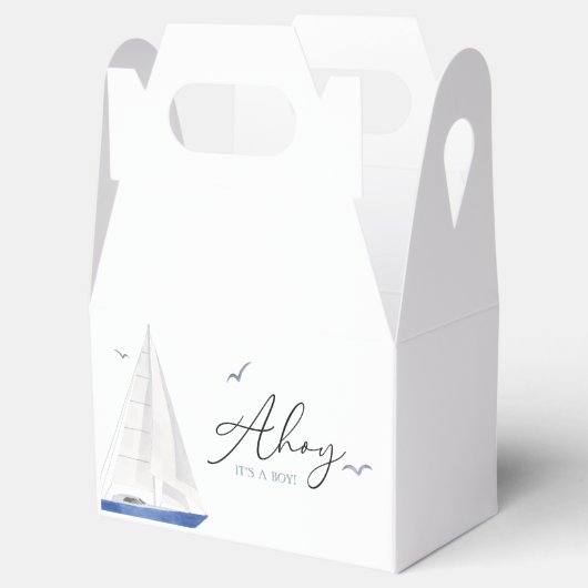 ミニマル航海の帆船ベイビーシャワーアホイボーイ フェイバーボックス (オープン)