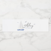 ミニマル航海の帆船ベイビーシャワーアホイボーイ ペットボトルラベル (シングルラベル)