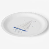 ミニマル航海の帆船ベイビーシャワーアホイボーイ ペーパープレート (アングル)