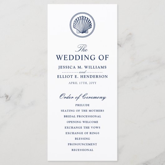 ミニマル航海の結婚式 プログラムシーセルテーマ プログラム (正面)