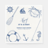 ミニマル航海の魚釣りボーイベビーシャワー スタンダードランチョンナプキン (正面)