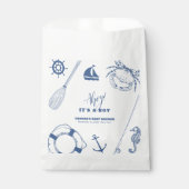 ミニマル航海の魚釣りボーイベビーシャワー フェイバーバッグ (正面)