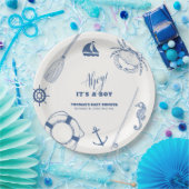 ミニマル航海の魚釣りボーイベビーシャワー ペーパープレート (パーティー)