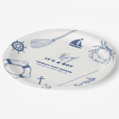 ミニマル航海の魚釣りボーイベビーシャワー ペーパープレート (アングル)