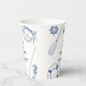 ミニマル航海の魚釣りボーイベビーシャワー 紙コップ (左)