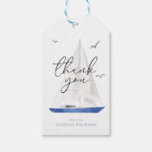 ミニマル航海のSailboat Ahoy Boy's Thank You ギフトタグ (正面)