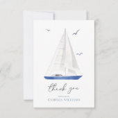 ミニマル航海のSailboat Ahoy Boy's Thank You サンキューカード (正面)