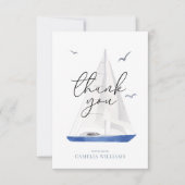 ミニマル航海のSailboat Ahoy Boy's Thank You サンキューカード (正面)