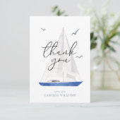 ミニマル航海のSailboat Ahoy Boy's Thank You サンキューカード (スタンド正面)