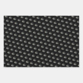 ミニマル色のハートブラック赤の白色パターン ラッピングペーパーシート (正面)