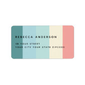 ミニマル色ブロックシックなアドレス ラベル (正面)