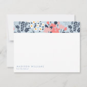 ミニマル花スタイリッシュトレンディーモダンノートカード ノートカード (正面)