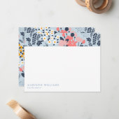 ミニマル花スタイリッシュトレンディーモダンノートカード ノートカード (正面/裏面インサイチュ)