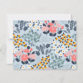 ミニマル花スタイリッシュトレンディーモダンノートカード ノートカード (裏面)