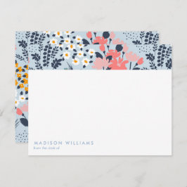 ミニマル花スタイリッシュトレンディーモダンノートカード ノートカード