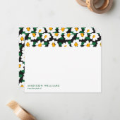 ミニマル花スタイリッシュトレンディーモダンノートカード ノートカード (正面/裏面インサイチュ)