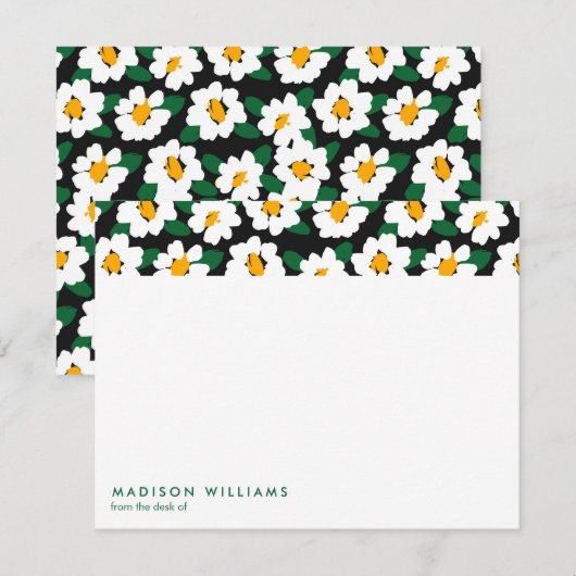 ミニマル花スタイリッシュトレンディーモダンノートカード ノートカード (正面/裏面)